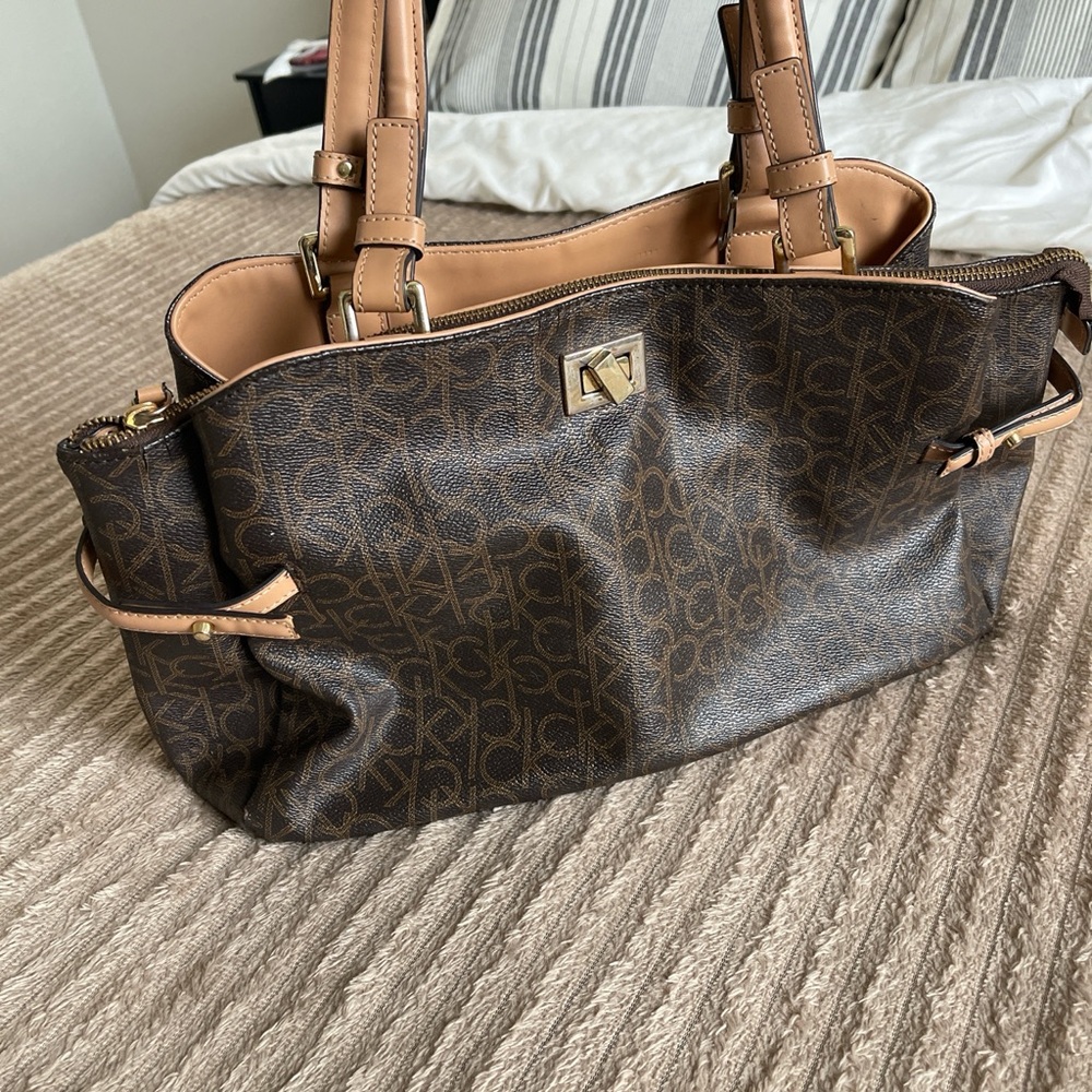 Brown Monogram Tote Bag